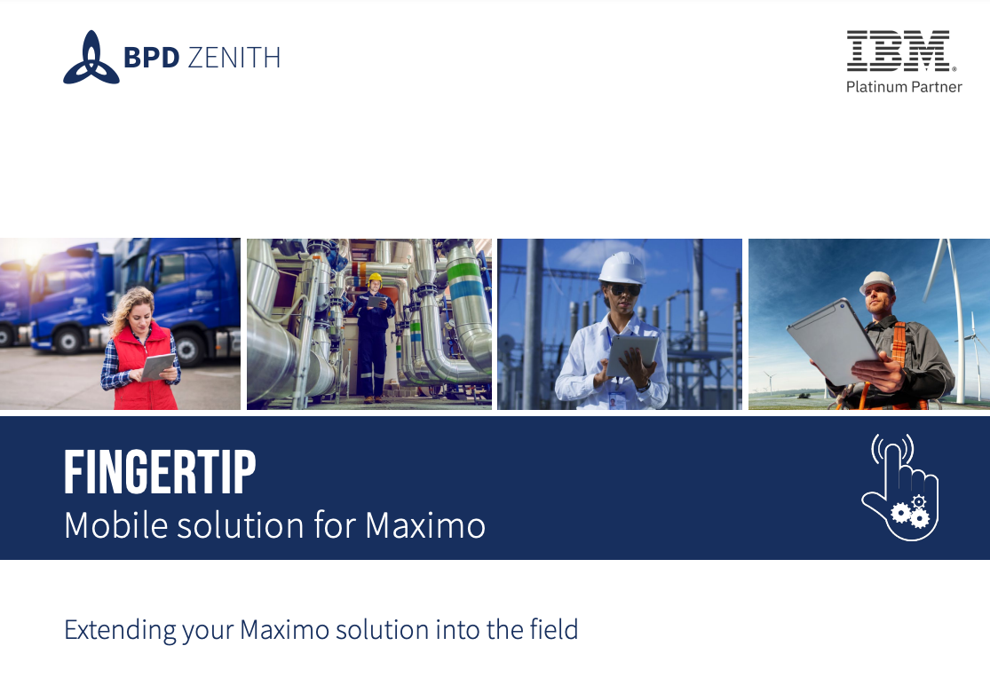 COVER BPD Zenith Fingertip Mobile for Maximo